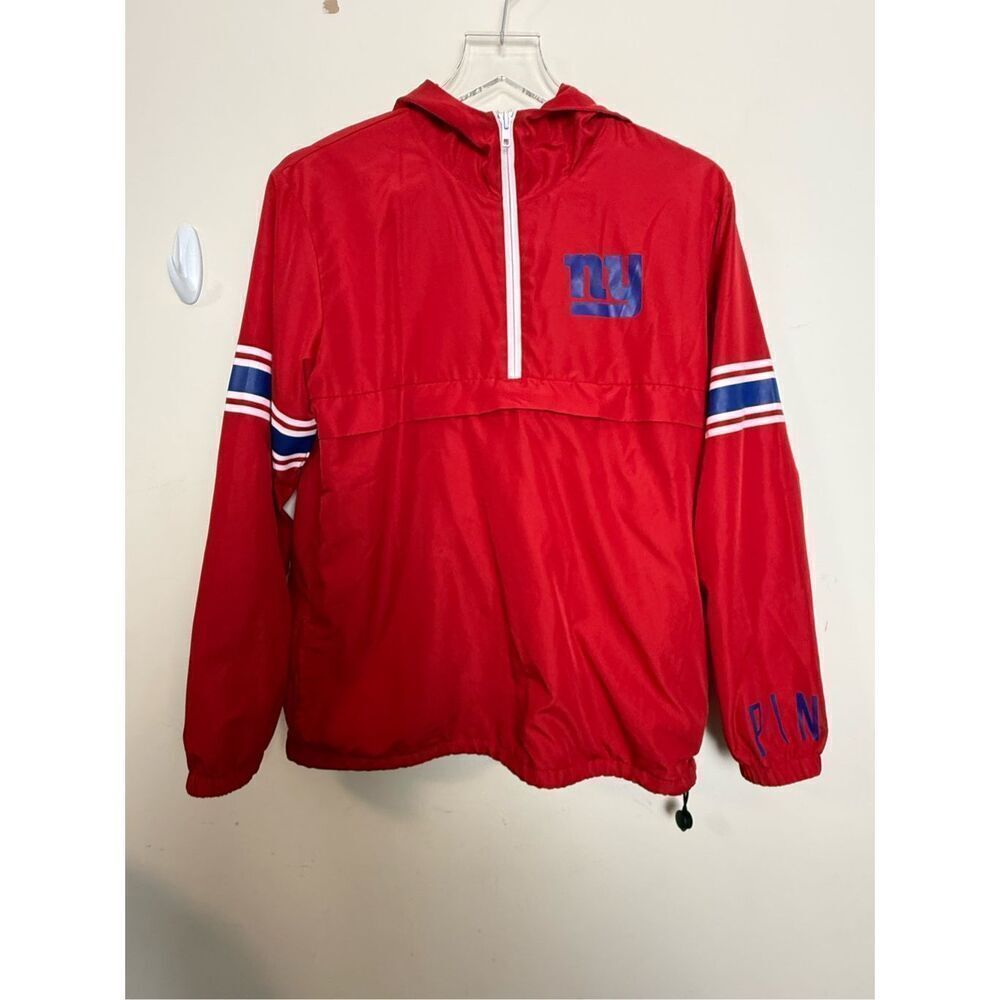 NY Giants Windbreaker by Victoria Secret PINK Red Jacket Zipper Pocket Women’s X